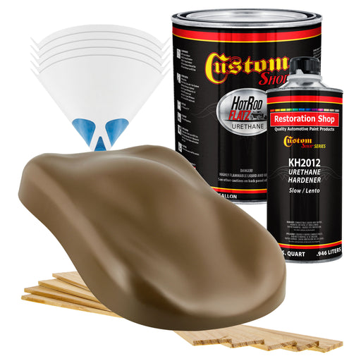 Camo Brown - Hot Rod Flatz Flat Matte Satin Urethane Auto Paint - Complete Gallon Paint Kit - Professional Low Sheen Automotive, Car Truck Coating