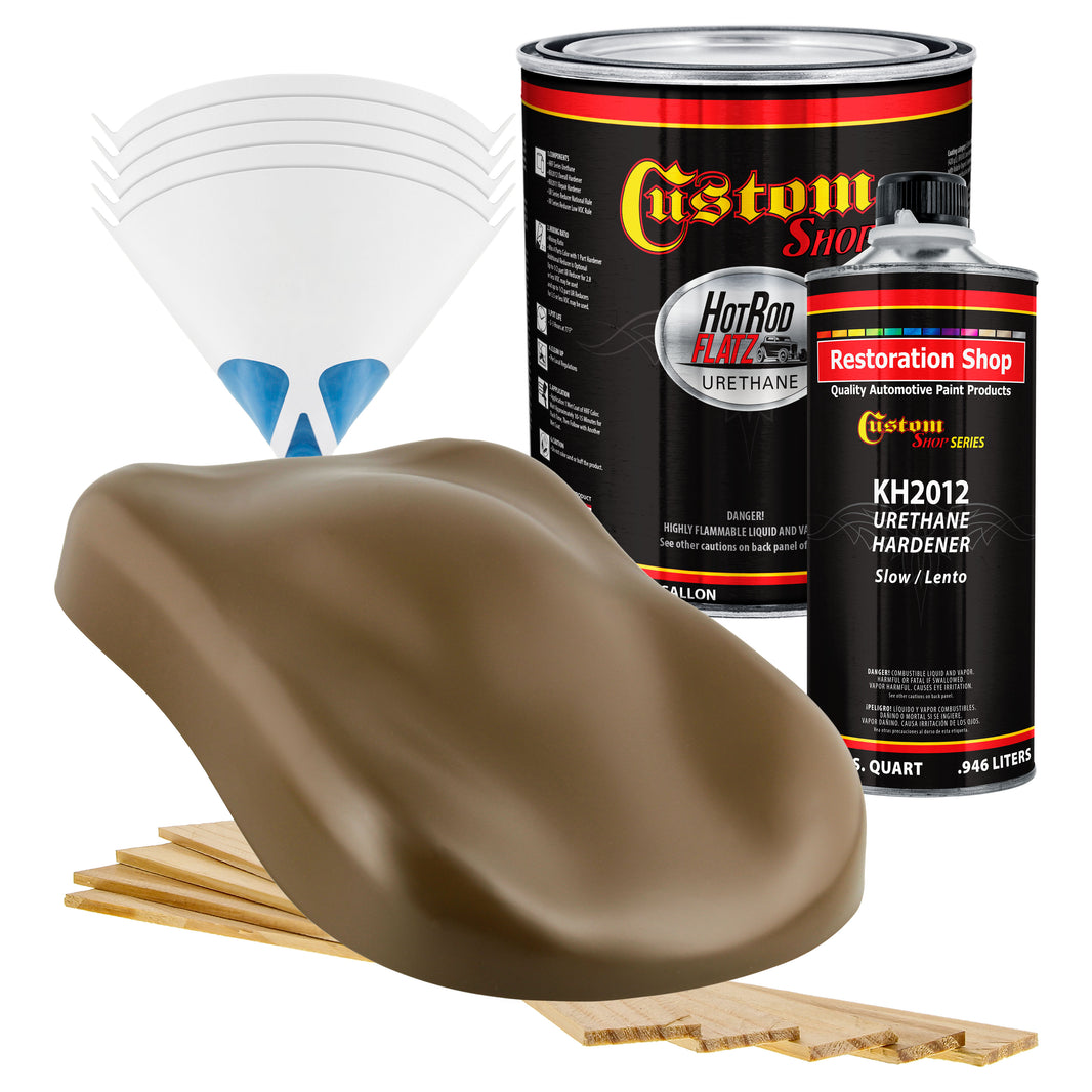 Camo Brown - Hot Rod Flatz Flat Matte Satin Urethane Auto Paint - Complete Gallon Paint Kit Coating
