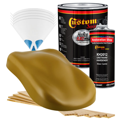 Olive Brown - Hot Rod Flatz Flat Matte Satin Urethane Auto Paint - Complete Gallon Paint Kit - Professional Low Sheen Automotive, Car Truck Coating