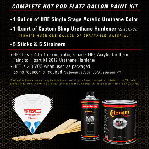 Olive Brown - Hot Rod Flatz Flat Matte Satin Urethane Auto Paint - Complete Gallon Paint Kit - Professional Low Sheen Automotive, Car Truck Coating, 4:1 Mix Ratio