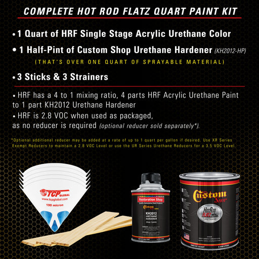 Olive Brown - Hot Rod Flatz Flat Matte Satin Urethane Auto Paint - Complete Quart Paint Kit - Professional Low Sheen Automotive, Car Truck Coating