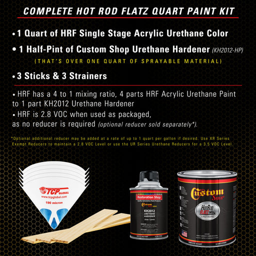 Olive Brown - Hot Rod Flatz Flat Matte Satin Urethane Auto Paint - Complete Quart Paint Kit - Professional Low Sheen Automotive, Car Truck Coating, 4:1 Mix Ratio