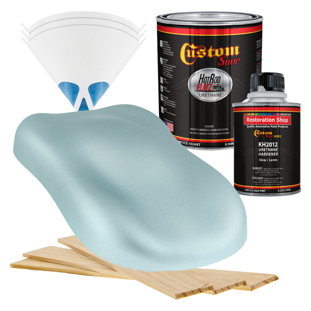 Silver Blue Metallic - Hot Rod Flatz Flat Matte Satin Urethane Auto Paint - Complete Quart Paint Kit
