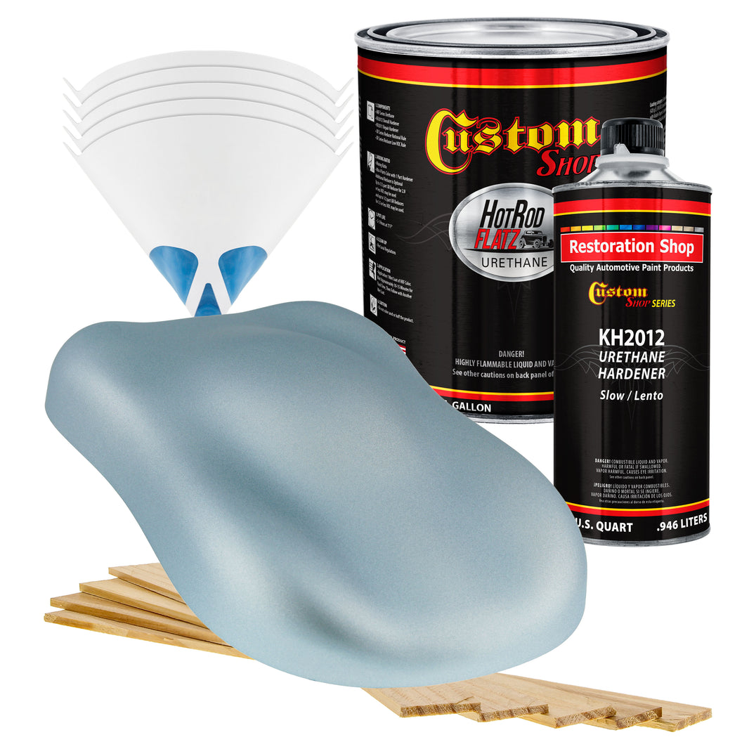 Frost Blue Metallic - Hot Rod Flatz Flat Matte Satin Urethane Auto Paint - Complete Gallon Paint Kit