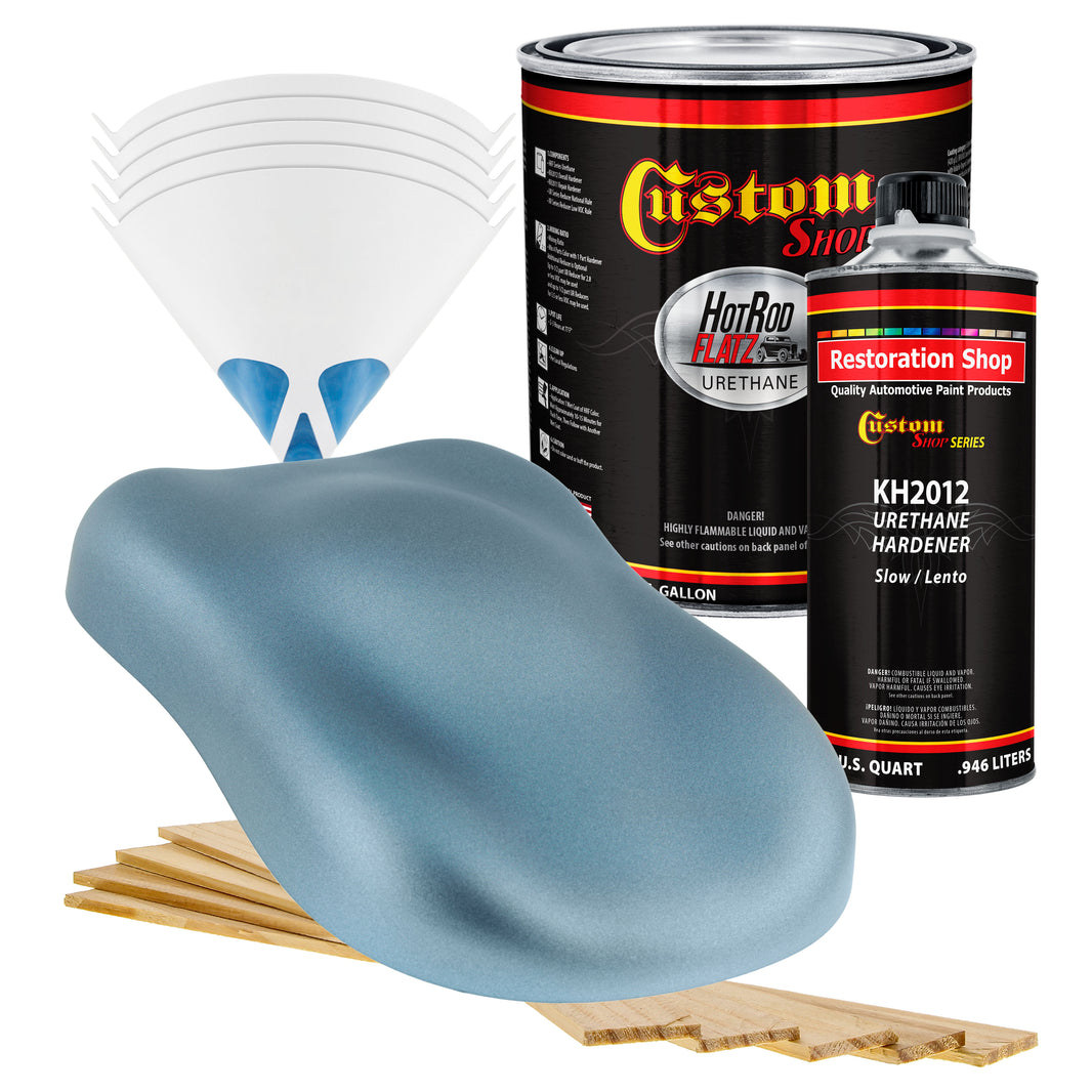Glacier Blue Metallic - Hot Rod Flatz Flat Matte Satin Urethane Auto Paint - Complete Gallon Paint Kit
