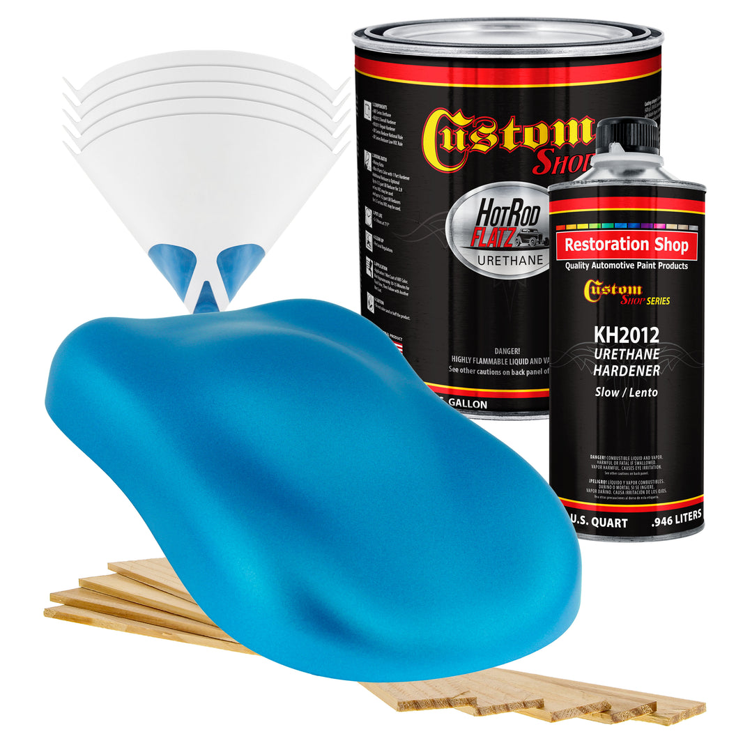 Electric Blue Metallic - Hot Rod Flatz Flat Matte Satin Urethane Auto Paint - Complete Gallon Paint Kit