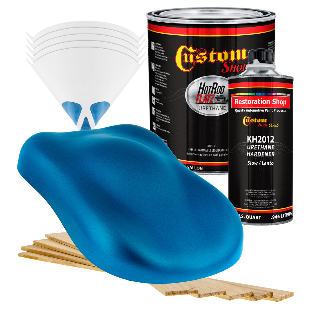 Cobra Blue Metallic - Hot Rod Flatz Flat Matte Satin Urethane Auto Paint - Complete Gallon Paint Kit
