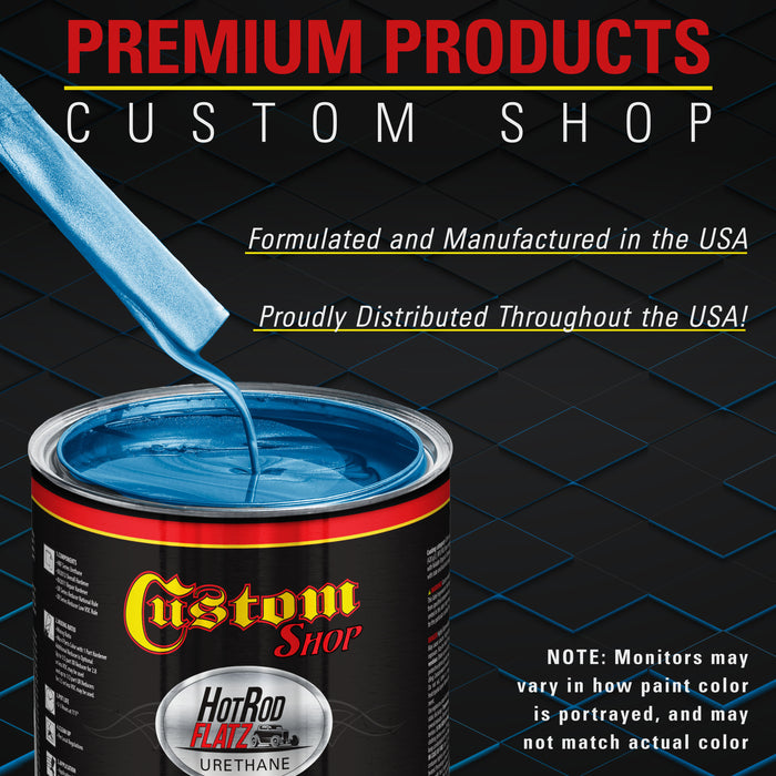 Cobra Blue Metallic - Hot Rod Flatz Flat Matte Satin Urethane Auto Paint - Complete Quart Paint Kit - Professional Low Sheen Automotive, Car Truck