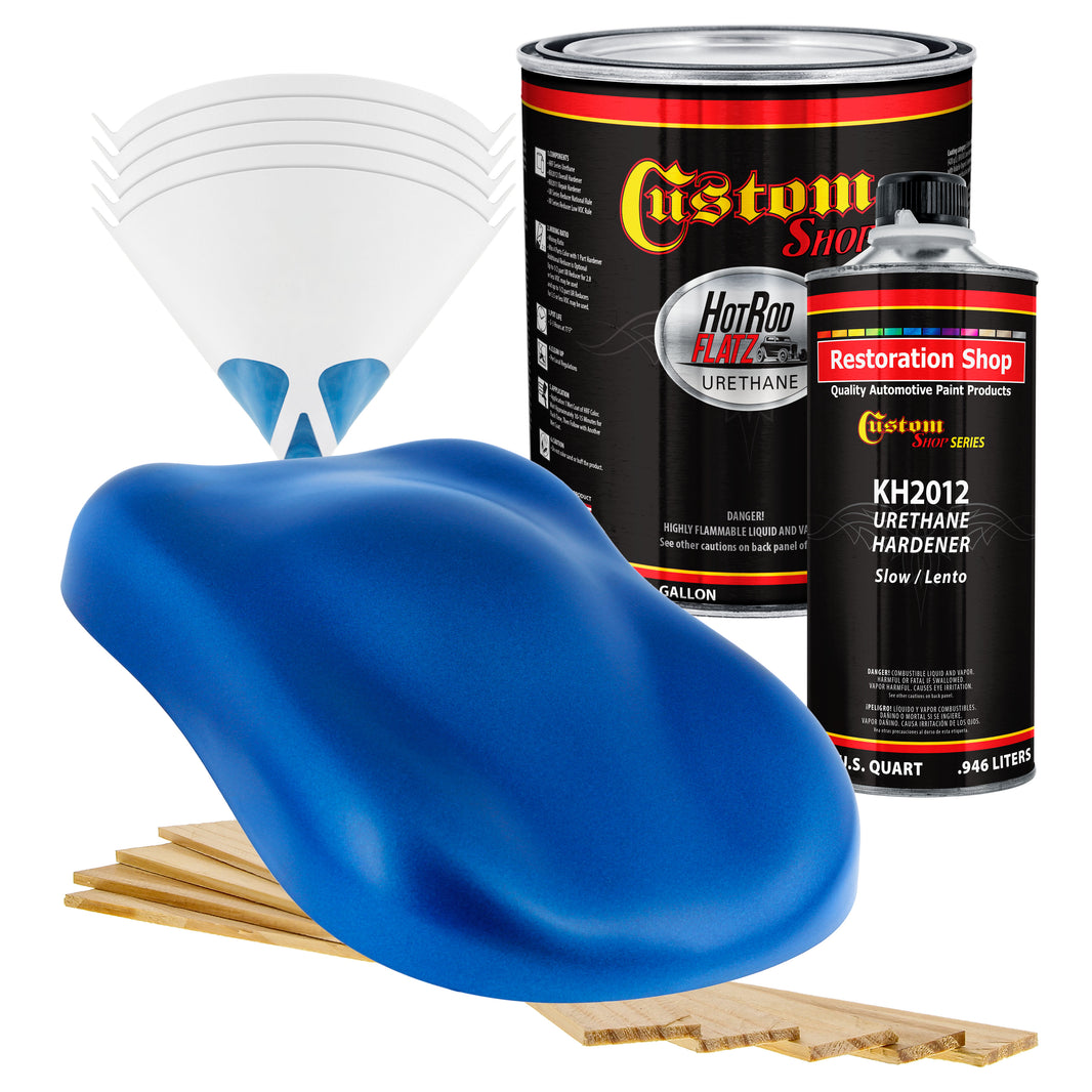 Viper Blue Metallic - Hot Rod Flatz Flat Matte Satin Urethane Auto Paint - Complete Gallon Paint Kit