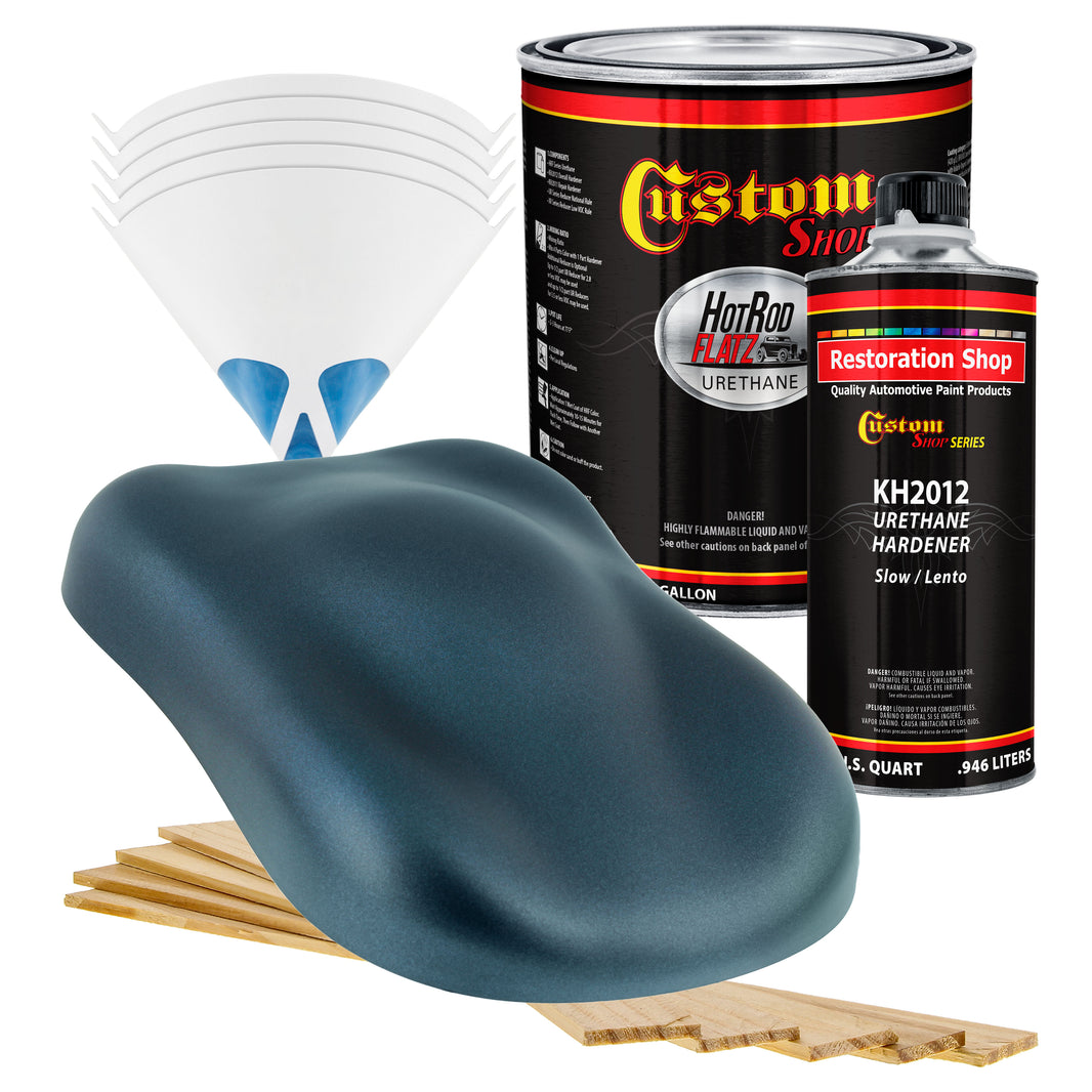 Slate Blue Metallic - Hot Rod Flatz Flat Matte Satin Urethane Auto Paint - Complete Gallon Paint Kit