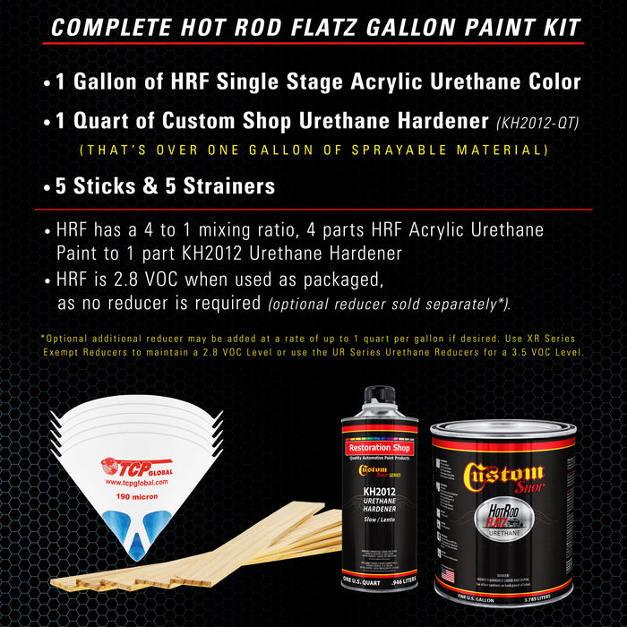 Slate Blue Metallic - Hot Rod Flatz Flat Matte Satin Urethane Auto Paint - Complete Gallon Paint Kit - Professional Low Sheen Automotive, Car Truck Coating, 4:1 Mix Ratio