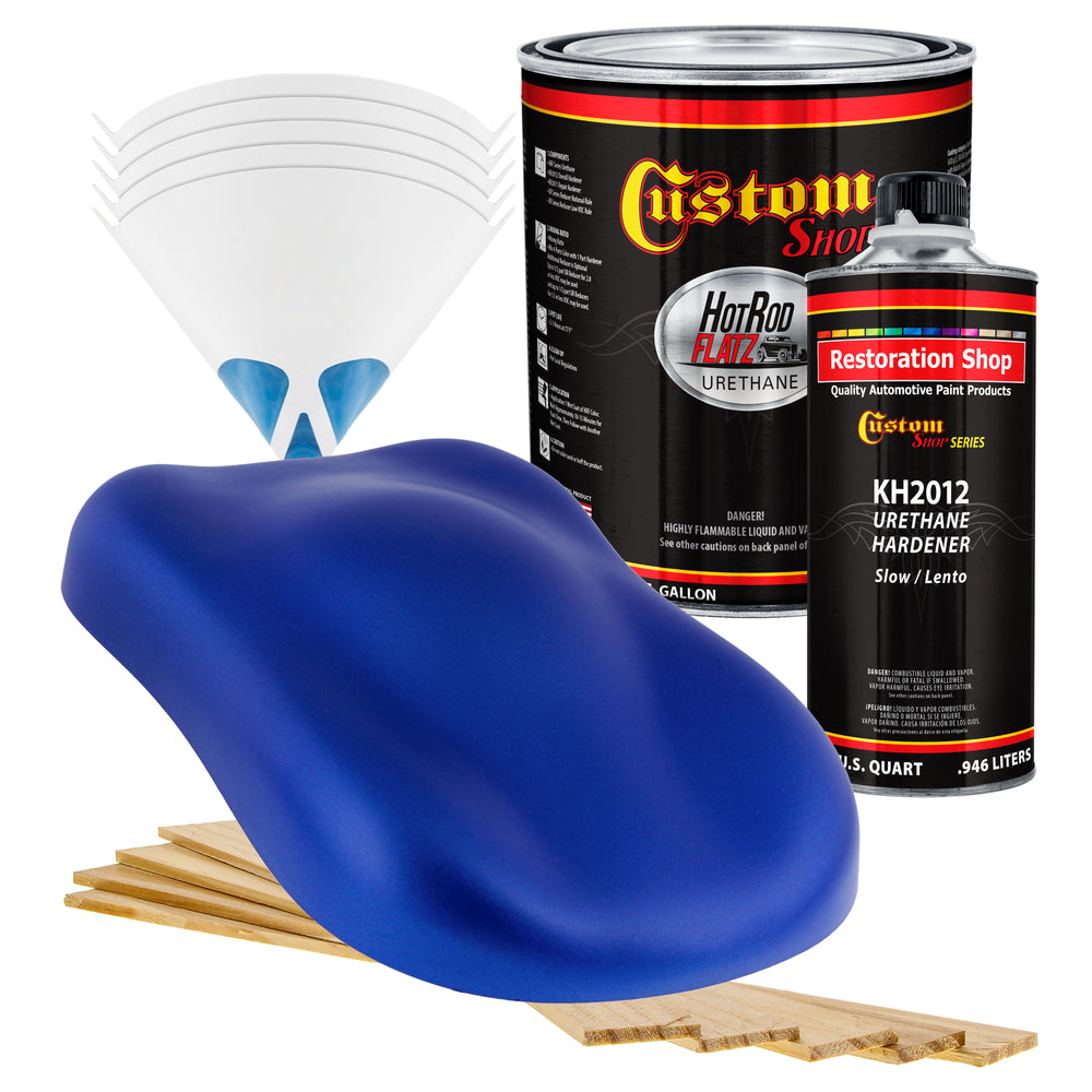 Electron Blue Metallic - Hot Rod Flatz Flat Matte Satin Urethane Auto Paint - Complete Gallon Paint Kit - Professional Low Sheen Automotive, Car
