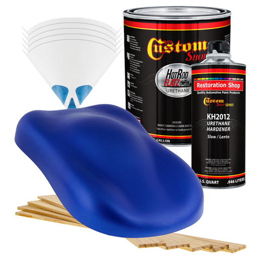 Electron Blue Metallic - Hot Rod Flatz Flat Matte Satin Urethane Auto Paint - Complete Gallon Paint Kit - Professional Low Sheen Automotive, Car