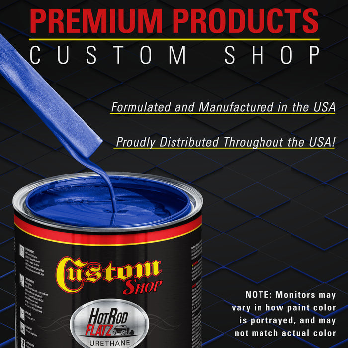 Electron Blue Metallic - Hot Rod Flatz Flat Matte Satin Urethane Auto Paint - Complete Gallon Paint Kit - Professional Low Sheen Automotive, Car Truck Coating, 4:1 Mix Ratio