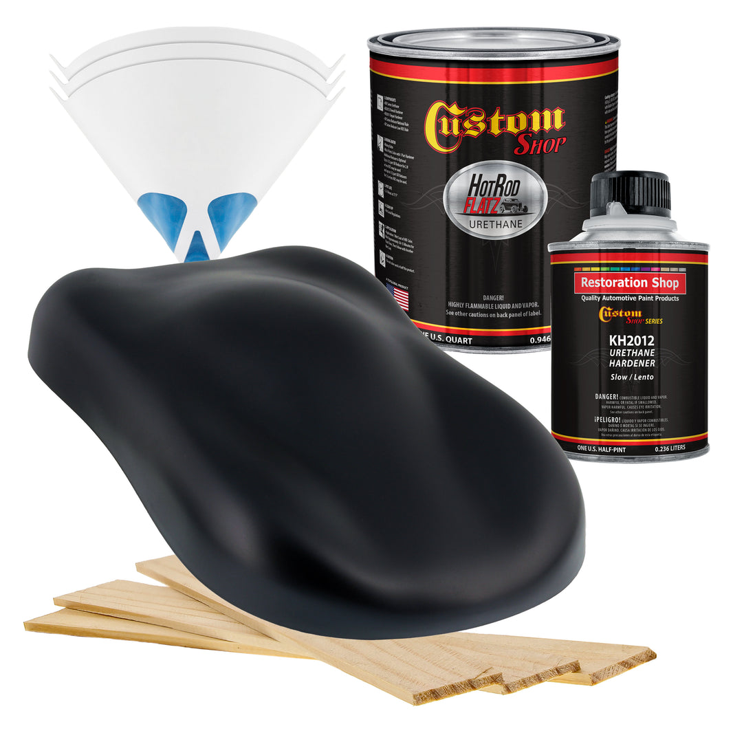 Nightwatch Blue Metallic - Hot Rod Flatz Flat Matte Satin Urethane Auto Paint - Complete Quart Paint Kit
