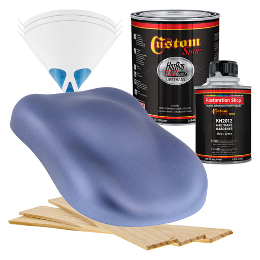 Astro Blue Metallic - Hot Rod Flatz Flat Matte Satin Urethane Auto Paint - Complete Quart Paint Kit - Professional Low Sheen Automotive, Car Truck