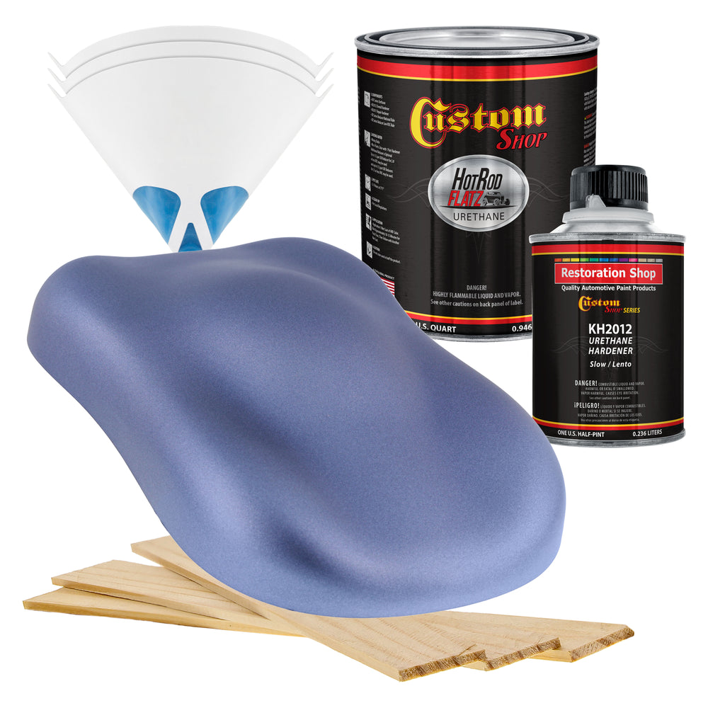 Astro Blue Metallic - Hot Rod Flatz Flat Matte Satin Urethane Auto Paint - Complete Quart Paint Kit - Professional Low Sheen Automotive, Car Truck