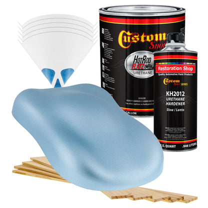Ice Blue Metallic - Hot Rod Flatz Flat Matte Satin Urethane Auto Paint - Complete Gallon Paint Kit
