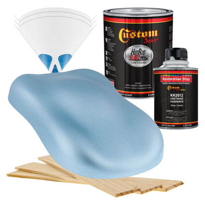 Ice Blue Metallic - Hot Rod Flatz Flat Matte Satin Urethane Auto Paint - Complete Quart Paint Kit