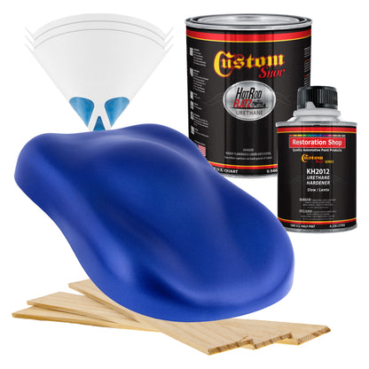 Cosmic Blue Metallic - Hot Rod Flatz Flat Matte Satin Urethane Auto Paint - Complete Quart Paint Kit