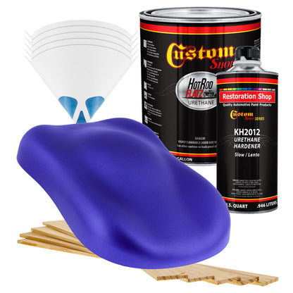 Indigo Blue Metallic - Hot Rod Flatz Flat Matte Satin Urethane Auto Paint - Complete Gallon Paint Kit