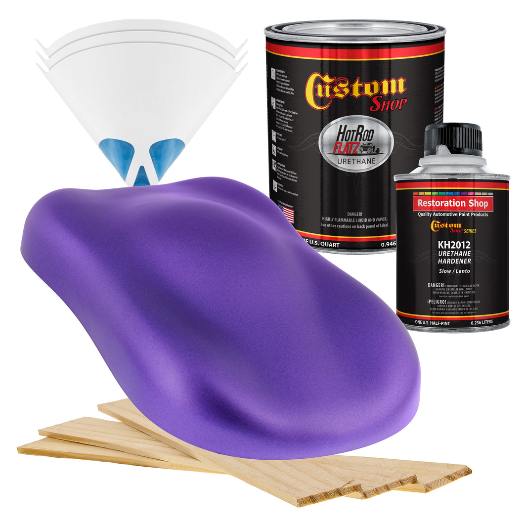 Plum Crazy Metallic - Hot Rod Flatz Flat Matte Satin Urethane Auto Paint - Complete Quart Paint Kit