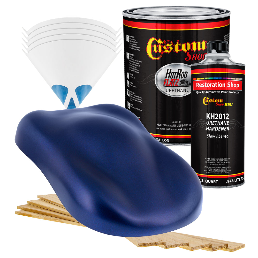 Sapphire Blue Metallic - Hot Rod Flatz Flat Matte Satin Urethane Auto Paint - Complete Gallon Paint Kit