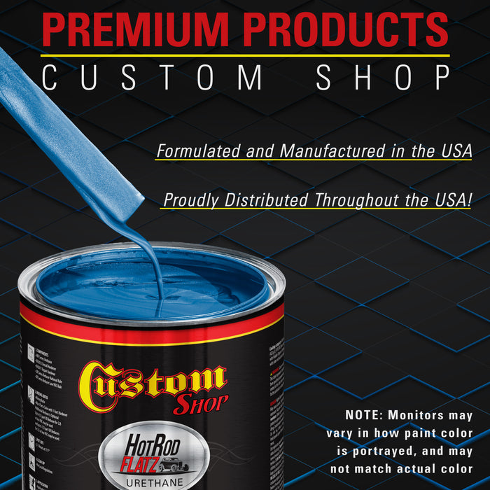 Cruise Night Blue Metallic - Hot Rod Flatz Flat Matte Satin Urethane Auto Paint - Complete Quart Paint Kit - Professional Low Sheen Automotive, Car