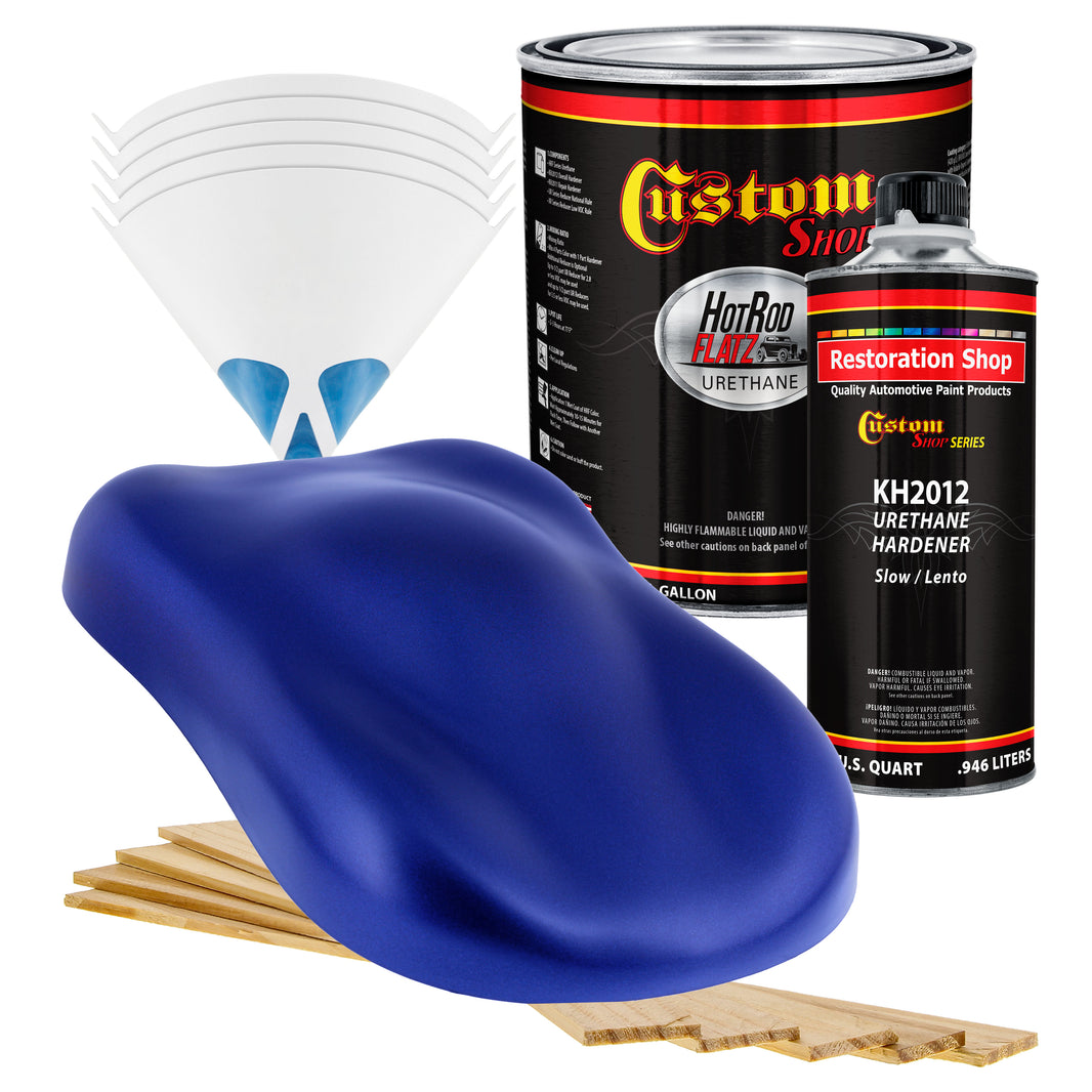 Daytona Blue Metallic - Hot Rod Flatz Flat Matte Satin Urethane Auto Paint - Complete Gallon Paint Kit