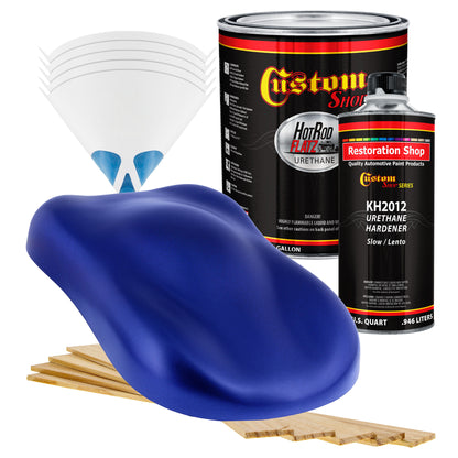 Daytona Blue Metallic - Hot Rod Flatz Flat Matte Satin Urethane Auto Paint - Complete Gallon Paint Kit