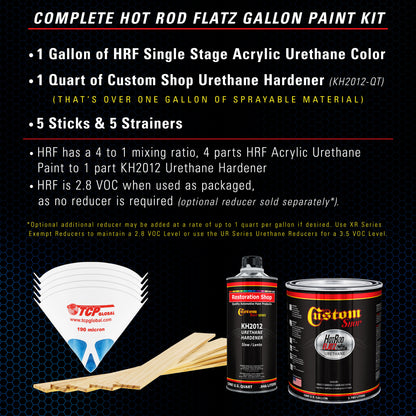 Burn Out Blue Metallic - Hot Rod Flatz Flat Matte Satin Urethane Auto Paint - Complete Gallon Paint Kit