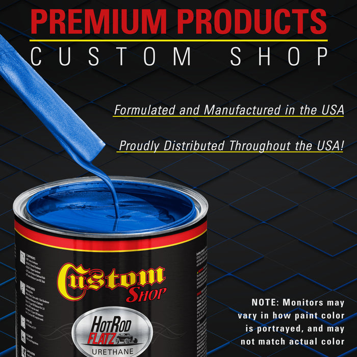 Burn Out Blue Metallic - Hot Rod Flatz Flat Matte Satin Urethane Auto Paint - Complete Quart Paint Kit - Professional Low Sheen Automotive, Car Truck Coating, 4:1 Mix Ratio