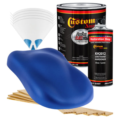 Blue Pearl - Hot Rod Flatz Flat Matte Satin Urethane Auto Paint - Complete Gallon Paint Kit Coating