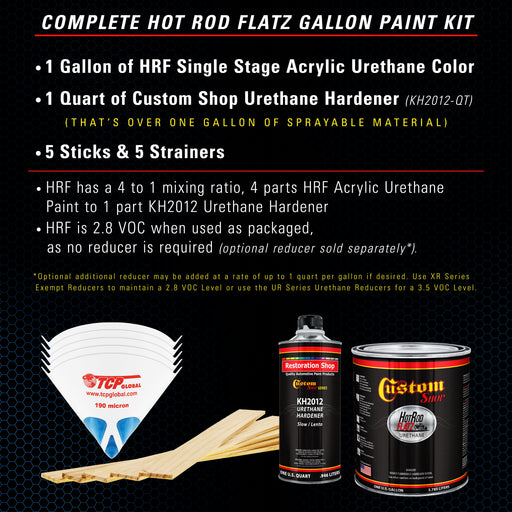 Fiji Blue Metallic - Hot Rod Flatz Flat Matte Satin Urethane Auto Paint - Complete Gallon Paint Kit - Professional Low Sheen Automotive, Car Truck Coating, 4:1 Mix Ratio