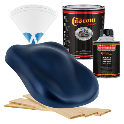 Moonlight Drive Blue Metallic - Hot Rod Flatz Flat Matte Satin Urethane Auto Paint - Complete Quart Paint Kit