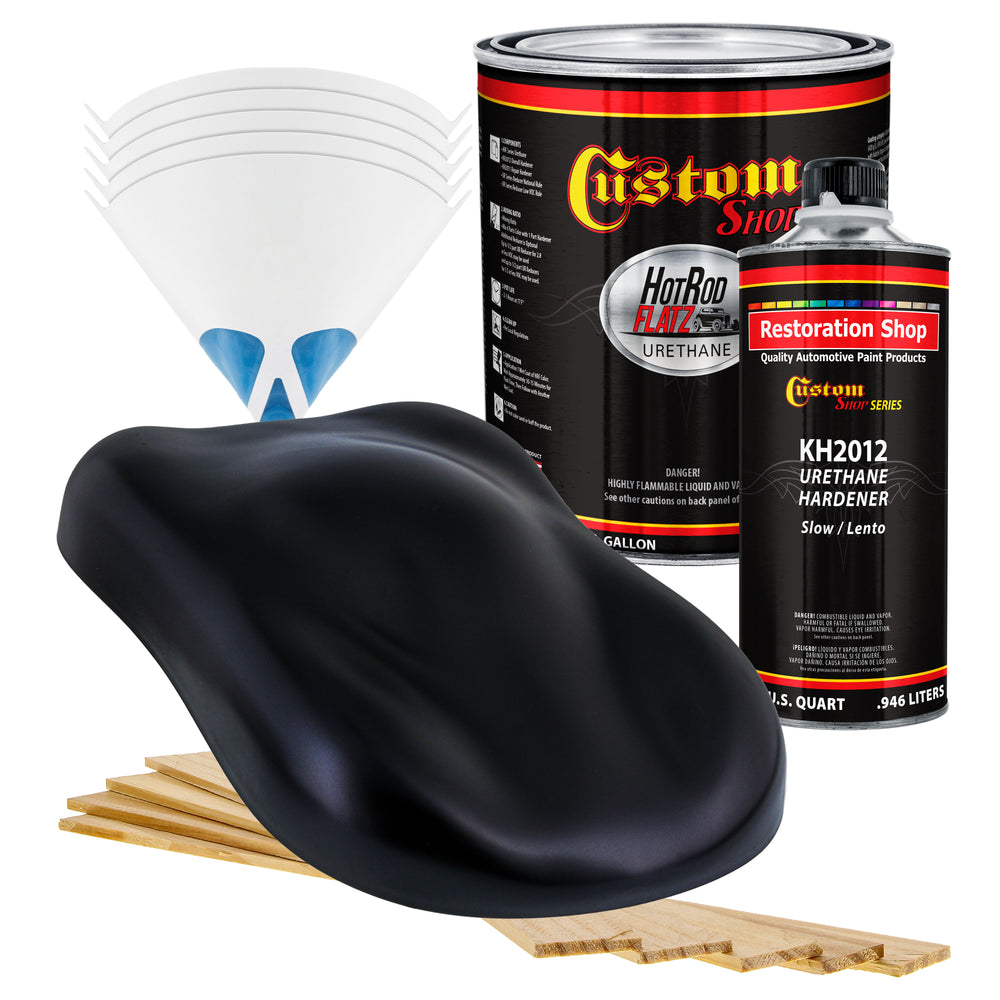 Dark Midnight Blue Pearl - Hot Rod Flatz Flat Matte Satin Urethane Auto Paint - Complete Gallon Paint Kit - Professional Low Sheen Automotive, Car