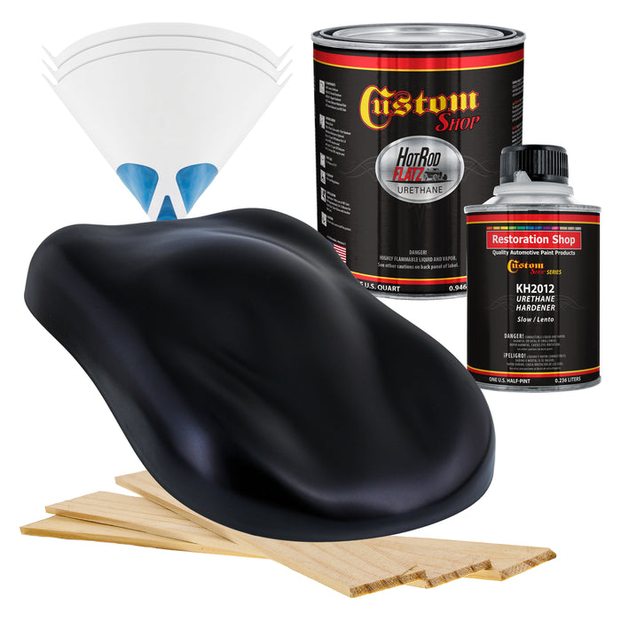 Dark Midnight Blue Pearl - Hot Rod Flatz Flat Matte Satin Urethane Auto Paint - Complete Quart Paint Kit - Professional Low Sheen Automotive, Car