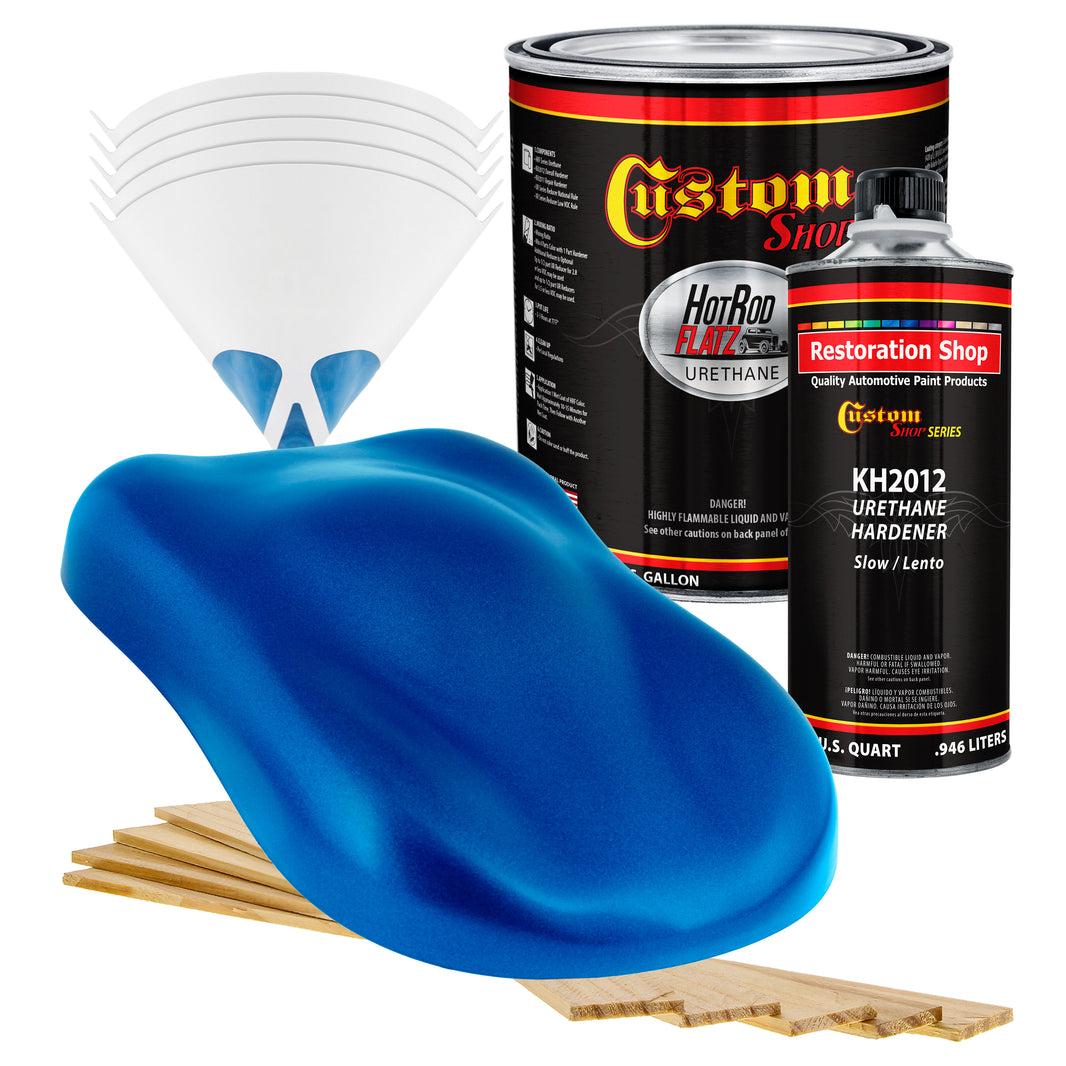 Intense Blue Metallic - Hot Rod Flatz Flat Matte Satin Urethane Auto Paint - Complete Gallon Paint Kit