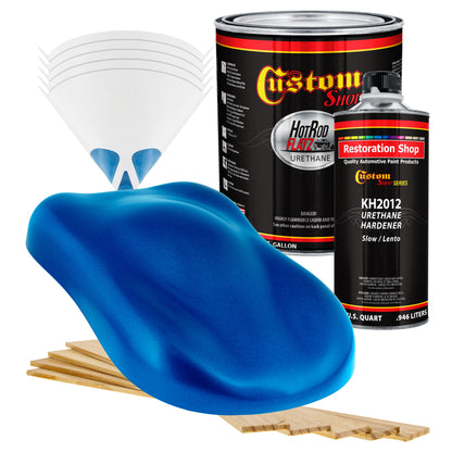 Intense Blue Metallic - Hot Rod Flatz Flat Matte Satin Urethane Auto Paint - Complete Gallon Paint Kit