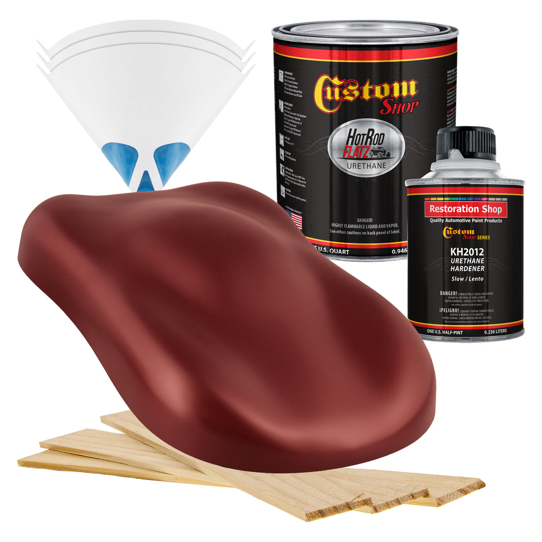Carnival Red Pearl - Hot Rod Flatz Flat Matte Satin Urethane Auto Paint - Complete Quart Paint Kit
