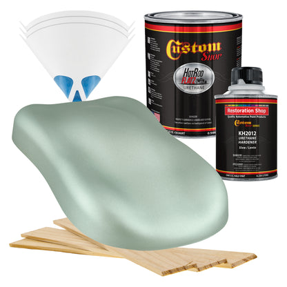 Frost Green Metallic - Hot Rod Flatz Flat Matte Satin Urethane Auto Paint - Complete Quart Paint Kit