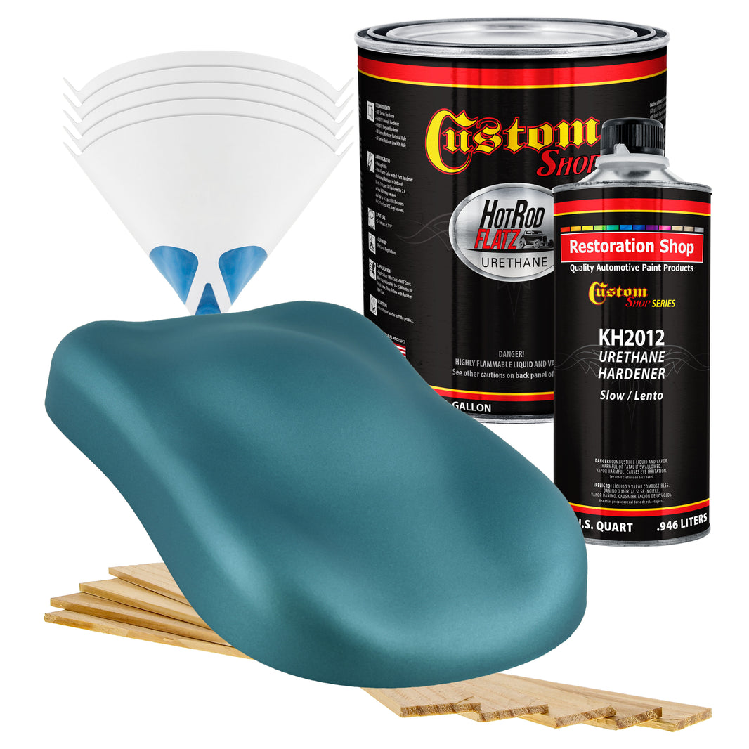 Gulfstream Aqua Metallic - Hot Rod Flatz Flat Matte Satin Urethane Auto Paint - Complete Gallon Paint Kit