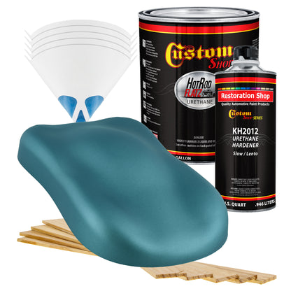 Gulfstream Aqua Metallic - Hot Rod Flatz Flat Matte Satin Urethane Auto Paint - Complete Gallon Paint Kit