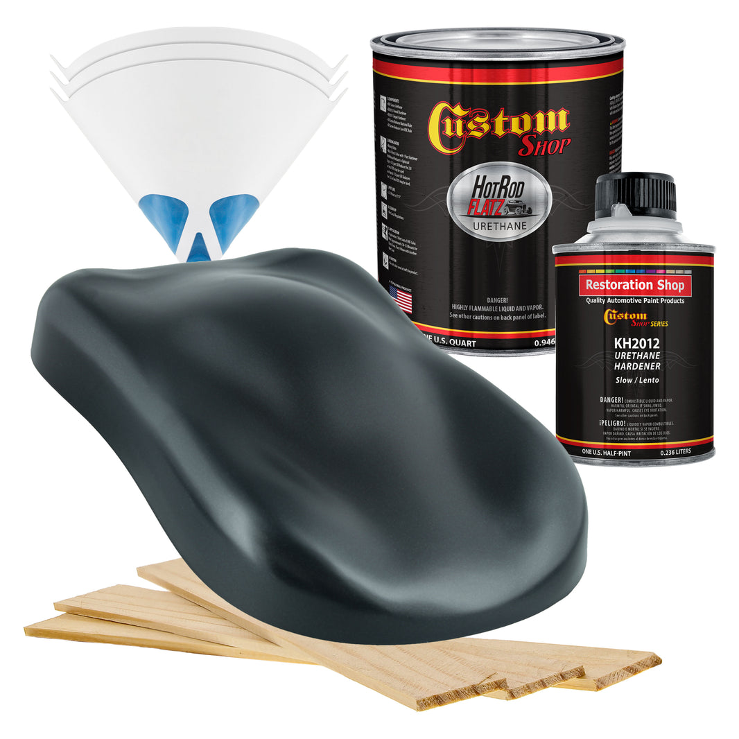 Dark Turquoise Metallic - Hot Rod Flatz Flat Matte Satin Urethane Auto Paint - Complete Quart Paint Kit