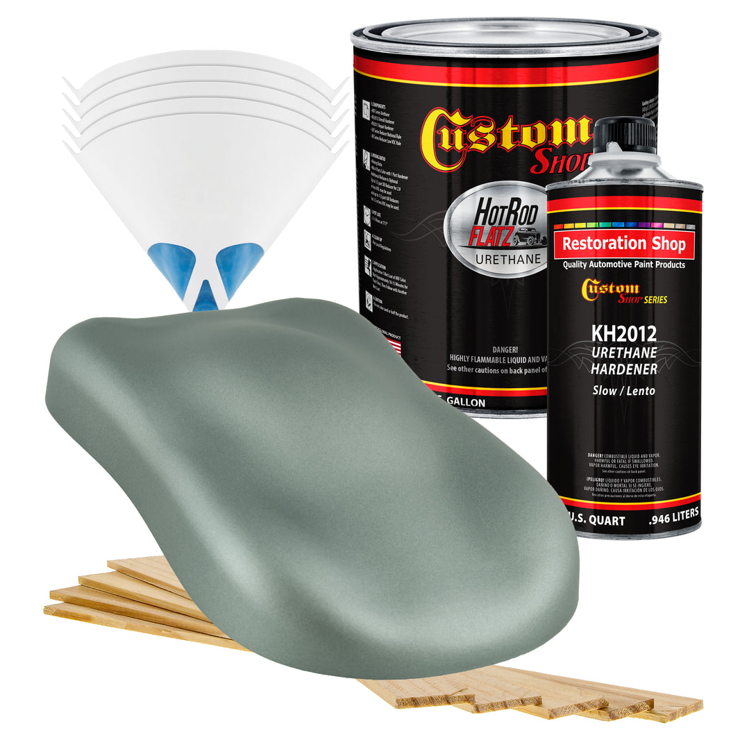 Slate Green Metallic - Hot Rod Flatz Flat Matte Satin Urethane Auto Paint - Complete Gallon Paint Kit