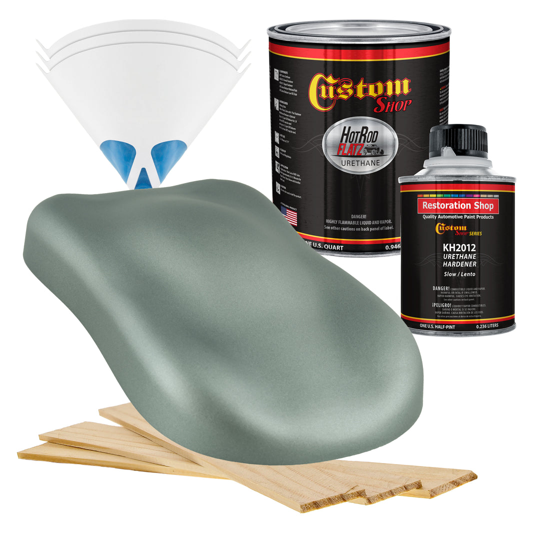 Slate Green Metallic - Hot Rod Flatz Flat Matte Satin Urethane Auto Paint - Complete Quart Paint Kit