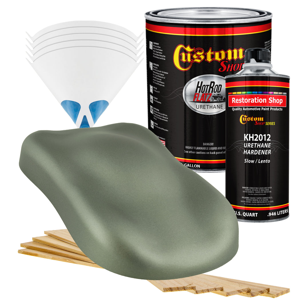 Fern Green Metallic - Hot Rod Flatz Flat Matte Satin Urethane Auto Paint - Complete Gallon Paint Kit