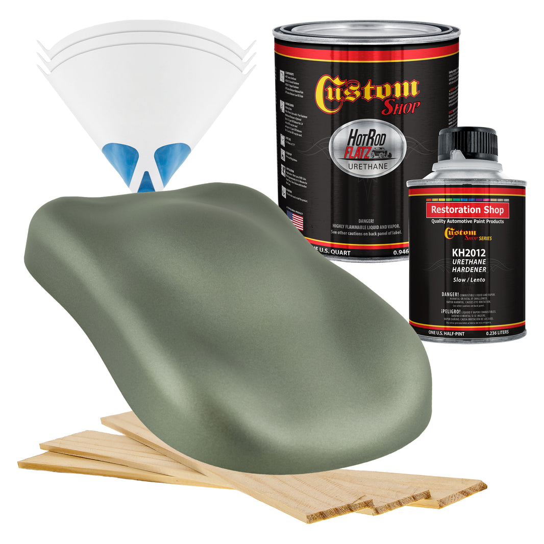Fern Green Metallic - Hot Rod Flatz Flat Matte Satin Urethane Auto Paint - Complete Quart Paint Kit