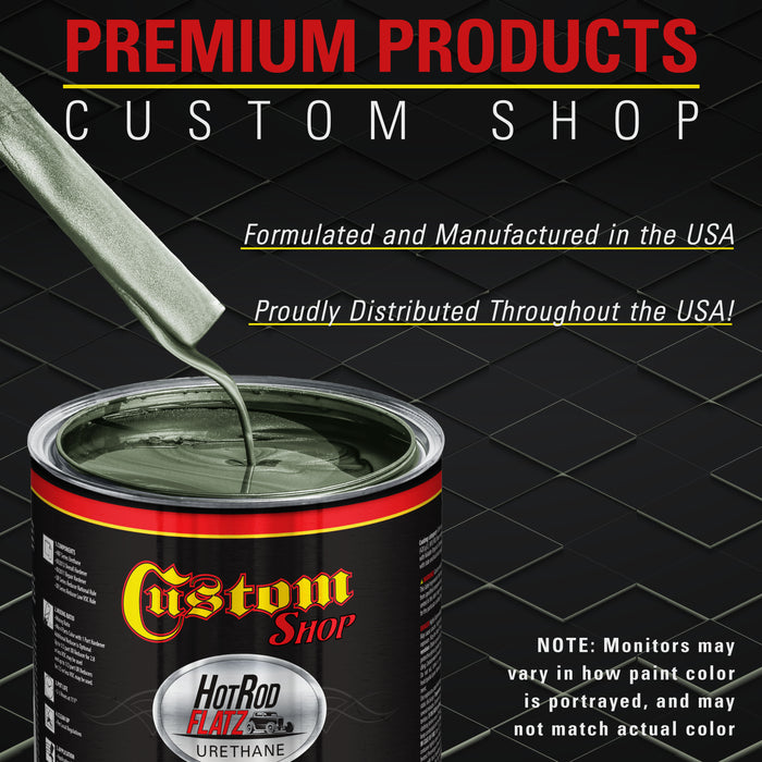 Fern Green Metallic - Hot Rod Flatz Flat Matte Satin Urethane Auto Paint - Complete Quart Paint Kit - Professional Low Sheen Automotive, Car Truck