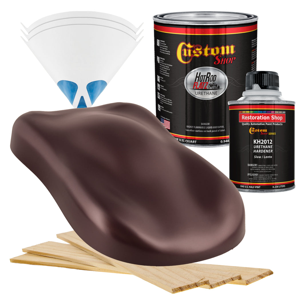 Vintage Burgundy Pearl - Hot Rod Flatz Flat Matte Satin Urethane Auto Paint - Complete Quart Paint Kit
